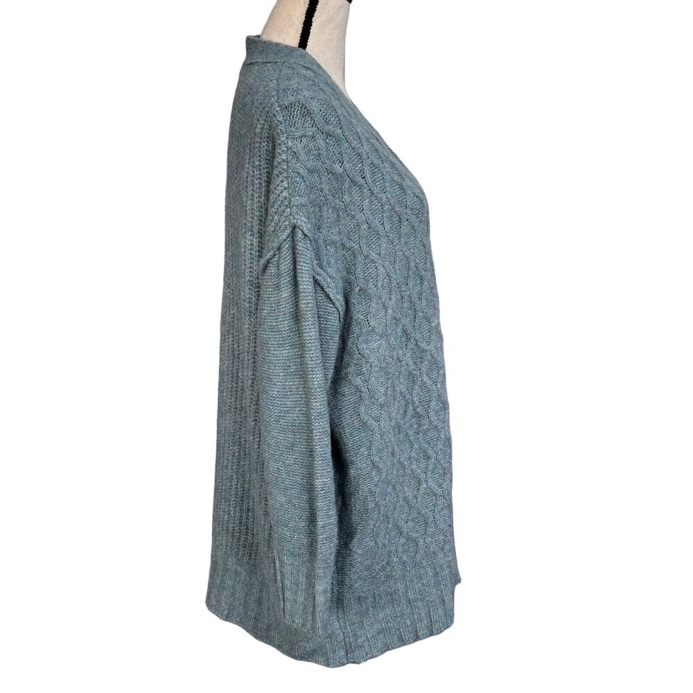 Black Tape Plus SZ 1X-Large Cardigan Button-Up Cable Knit Long Sleeve Stretch - Picture 3 of 8